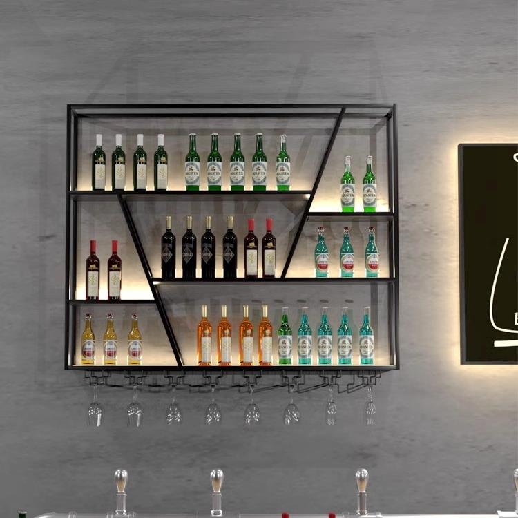 吧台壁挂酒架家用铁艺悬挂杯架餐厅倒挂置物架创意墙上酒吧红酒柜