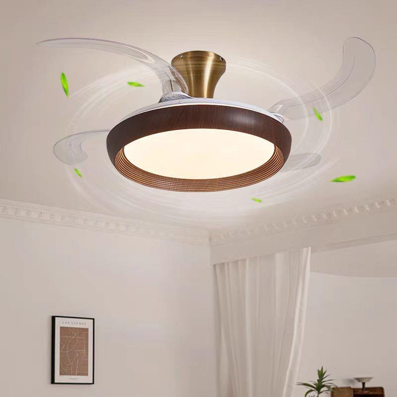 2025新款风扇吊灯家用书房一体吊扇灯餐厅北欧中古隐形风扇灯卧室