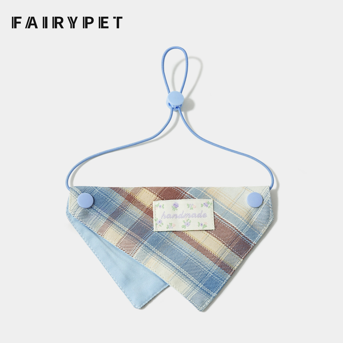 FAIRYPET猫咪口水巾马卡龙格子三角巾围脖围兜小型犬宠物小狗