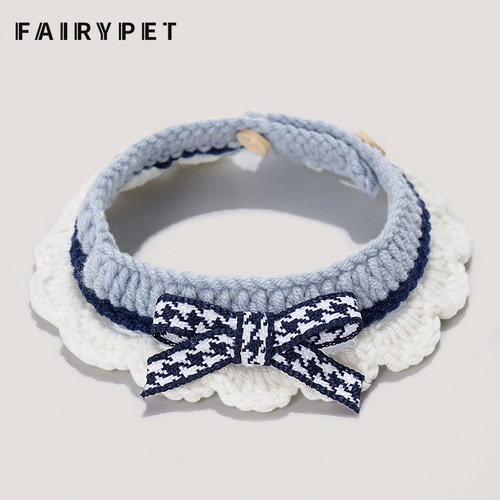 日系甜美猫咪围脖围兜柔软项圈宠物狗装饰品蝴蝶结小猫口水巾围巾