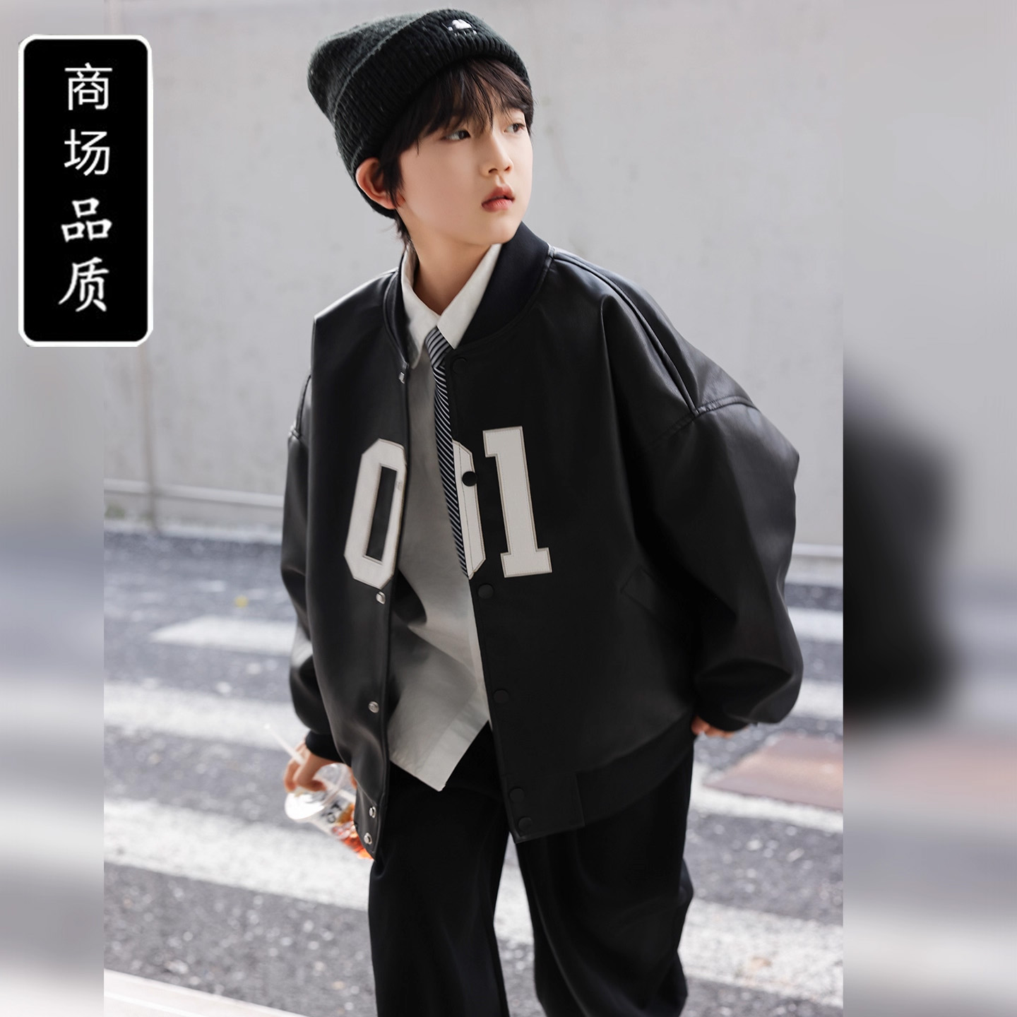 儿童装男童皮衣外套2025