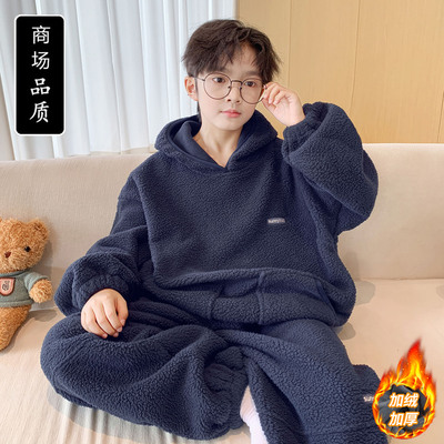男童睡衣套装秋冬款2025