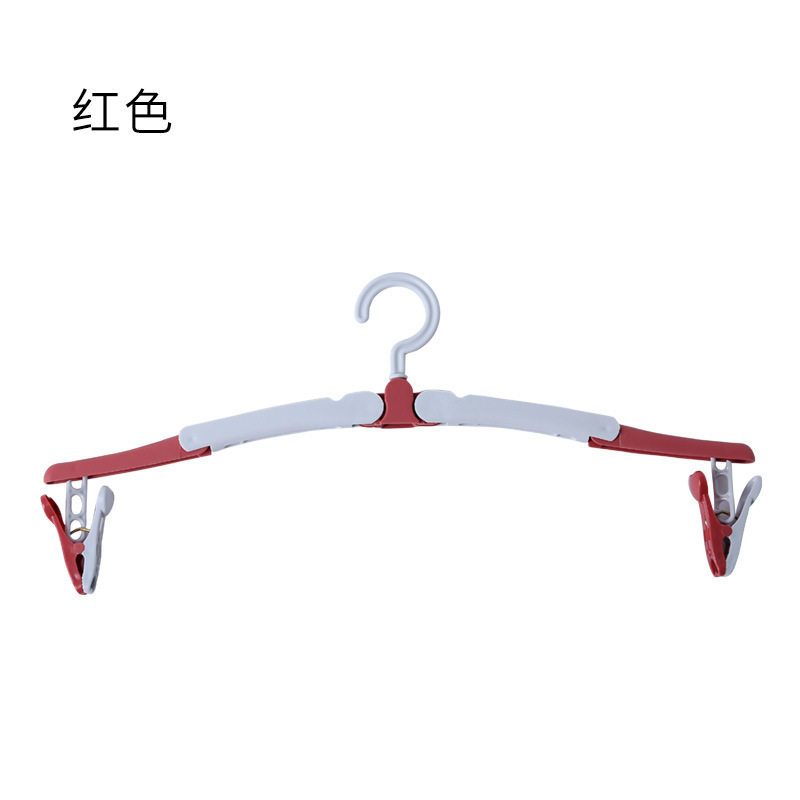 旅游挂衣出差旅行便携衣架折叠衣服撑子带多夹子宿舍衣撑晾衣架