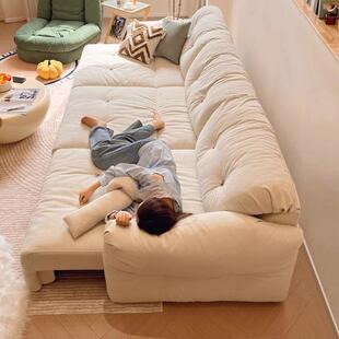 云朵沙11456电动沙客厅可躺奶油风网红布艺可功伸缩懒发人多能发