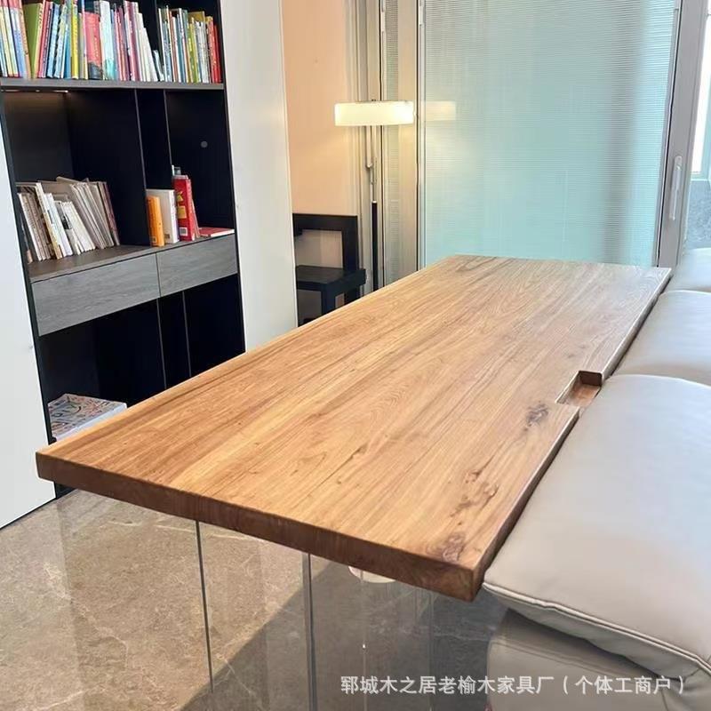 老榆吧台实木木风化飘窗板书桌板民宿茶桌面板复古木怀旧0714原餐