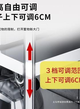 微不纳锈钢三层厨房36964置物落地收多功架能波炉储物烤箱家用货