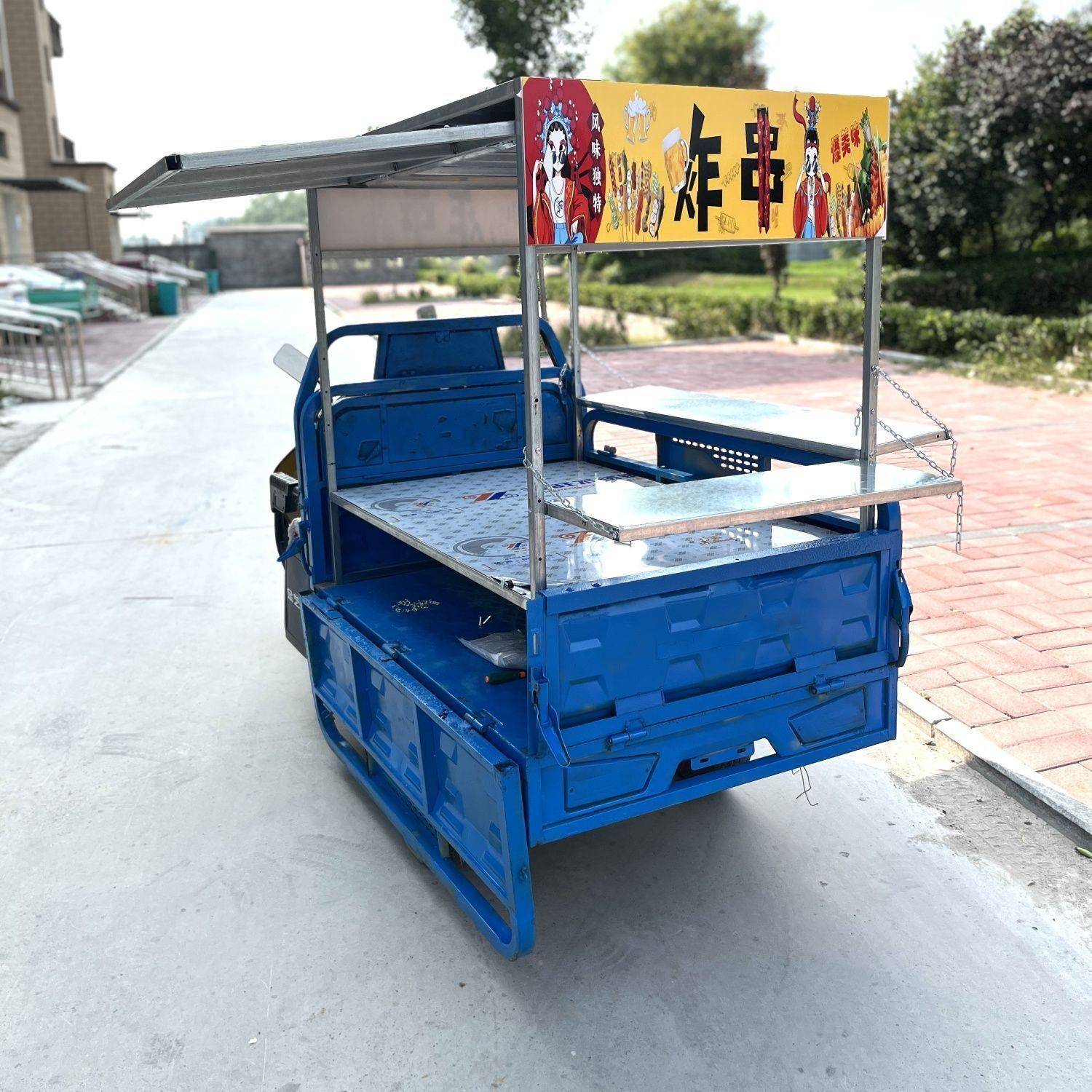 电动NOZ三轮车摆市摊小架子夜串烧烤炸摆地摊吃新款跨境