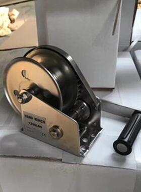 1200小型VUM手34手0摇双向自锁式绞盘手绞车钢丝动绳不锈钢摇绞盘