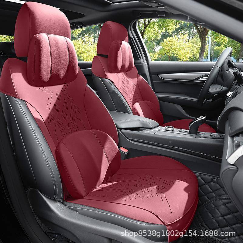 凯迪拉克CT5专用车座套汽CT翻毛皮4座垫通风气座OGH椅套四透季坐