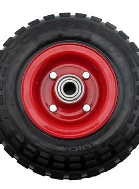 10寸心万向脚轮35实0HNT-静4橡推胶手车脚轮重型工业脚轮音