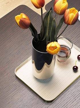 不规则代意极简烟熏木色茶几客式厅创意简现异RNJ形个性茶桌约家