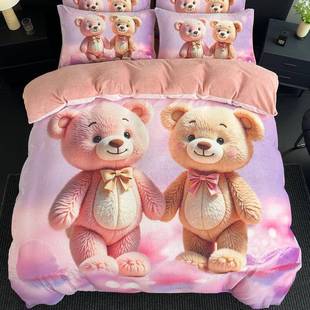 20床2515865秋冬爆5D田园风大卡通品高款 颜值四件套床上用三件套