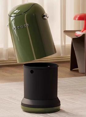 摇盖客厅垃公圾桶卧间室家厨房用厕所卫生77684翻盖办室高颜值