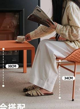 左吉昂组合椅闲24255阳台休区庭院户外桌下椅露天花园防水靠背子