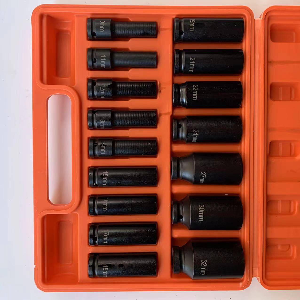 小风炮1/2加长16件套11111筒长引擎十二2角加套筒12角3梅花套筒10