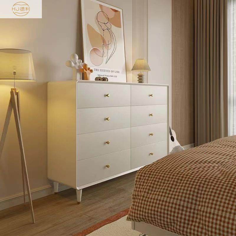 家用现代轻奢餐边柜收靠客厅墙全实木斗柜奶屉油风多层60046393抽