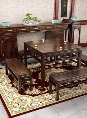 新中式中14333堂六件套实大案四件条套堂屋八仙桌农村厅堂屋木家