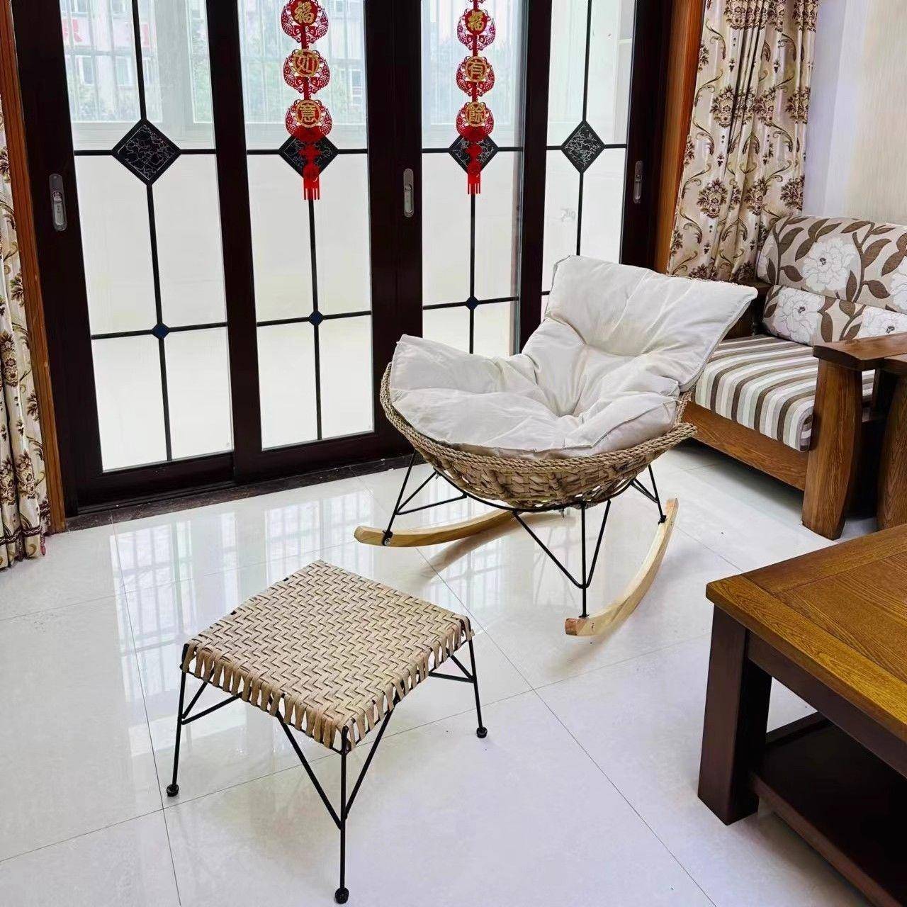 懒人家摇椅用龙虾大椅藤户外休闲客厅单人椅沙发摇KJL摇椅人躺椅
