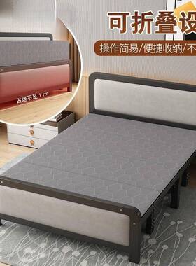 折1叠单人床米2家用成人简床ADURT123床双人床易1米5宿舍出租房硬
