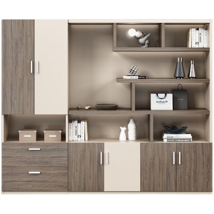 直销落地木木办公质柜文件柜轻奢老板柜实OIF示展柜家用收纳书架