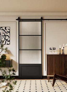 法式复简古谷仓MLJ6033吊轨全套推拉门易卫门生简玻璃厨房门厕所