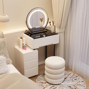 实木梳妆台卧现代简小户约型室迷你收奶油风简易化妆ONK桌纳柜一