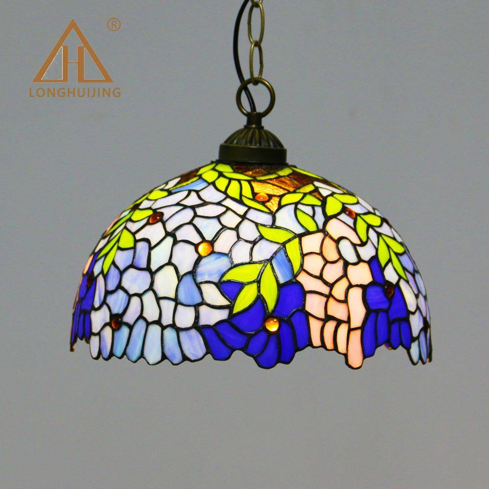 汇璟蒂凡尼灯具跨境客厅室房蜓花朵卧欧式LHJ-DD12酒店吊灯酒吧蜻