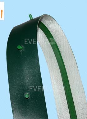 非标中加条绿色pvc输送带殊特专制表面无品牌/加导圆柱间挡条输送