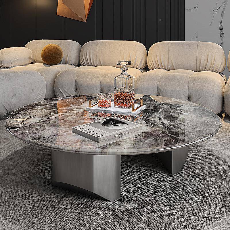 客厅家用奢石茶几晶代石简约现2025新款户圆形轻超奢极简小345565