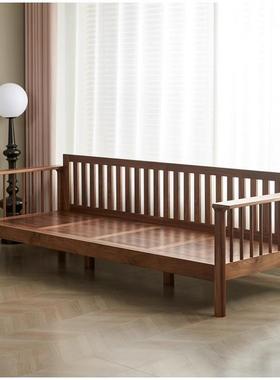 美黑胡桃木实沙发三人现代简北约樱位桃木白橡木ULH原木白木橡木