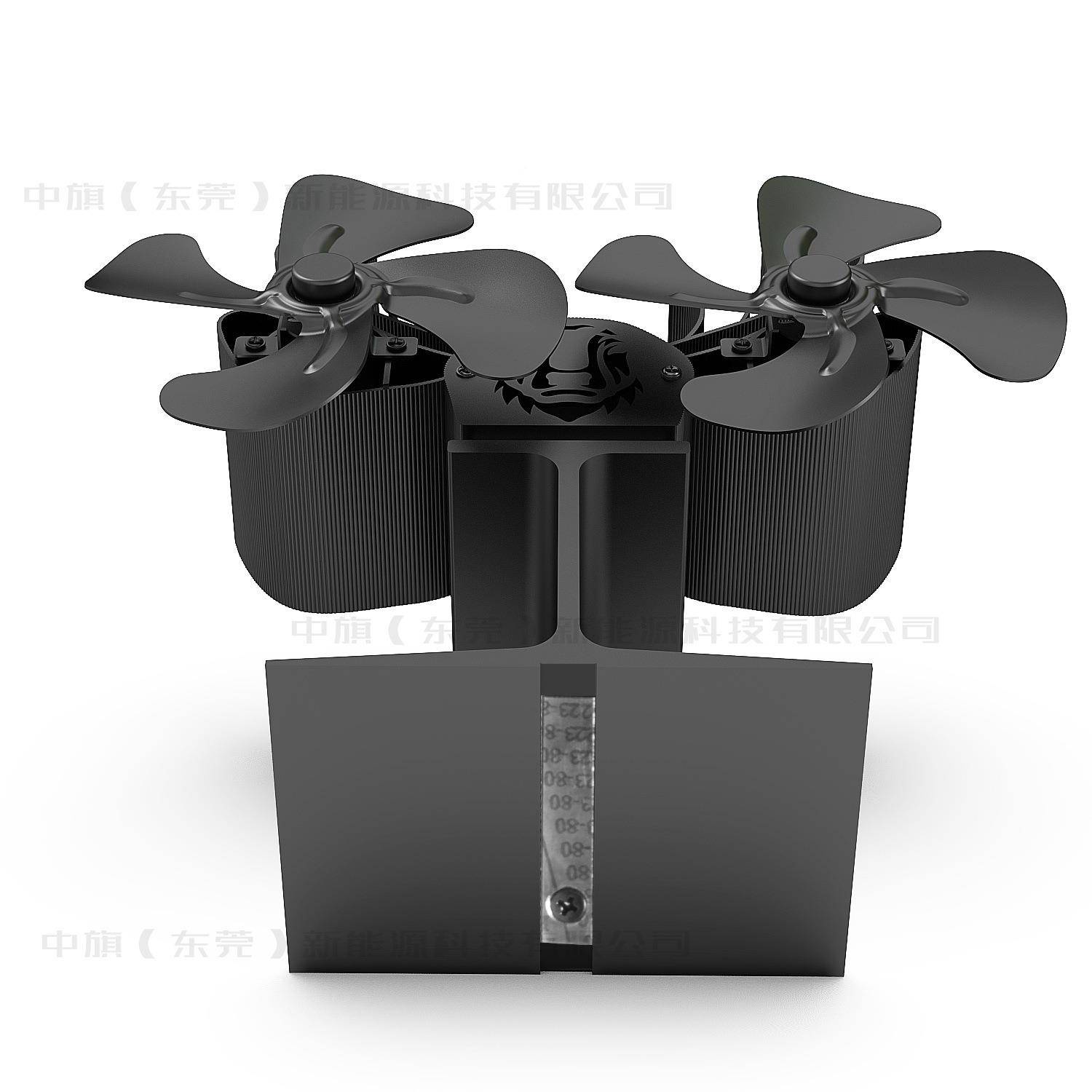 新款8壁炉风风扇双头欧美燃木热动力扇叶片圣诞空麋鹿ZQ-SDXL-金