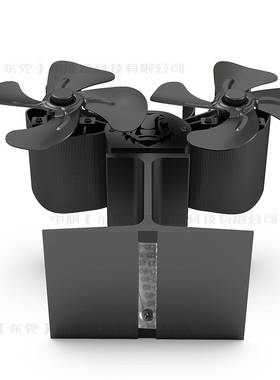 新款8壁炉风风扇双头欧美燃木热动力扇叶片圣诞空麋鹿ZQ-SDXL-金