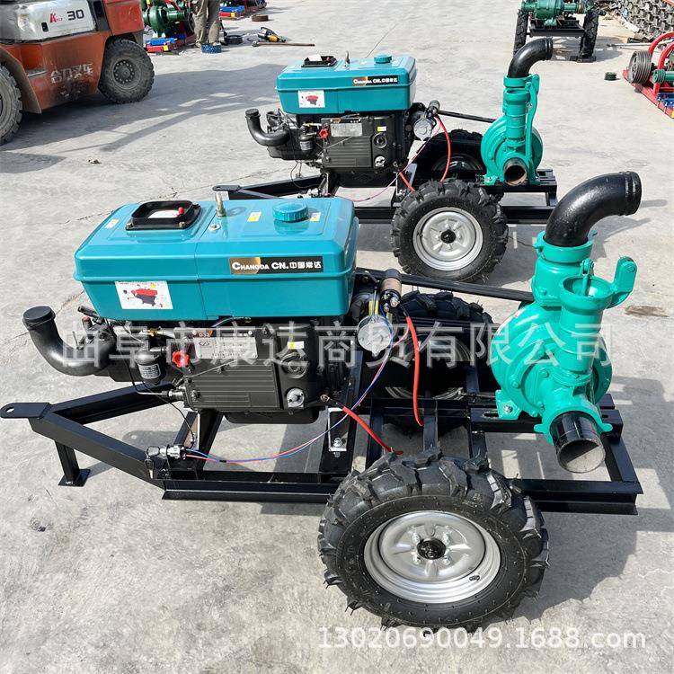 电机QK带动4寸6寸8抽排水泵农田灌溉寸抽水机移动式涝泵