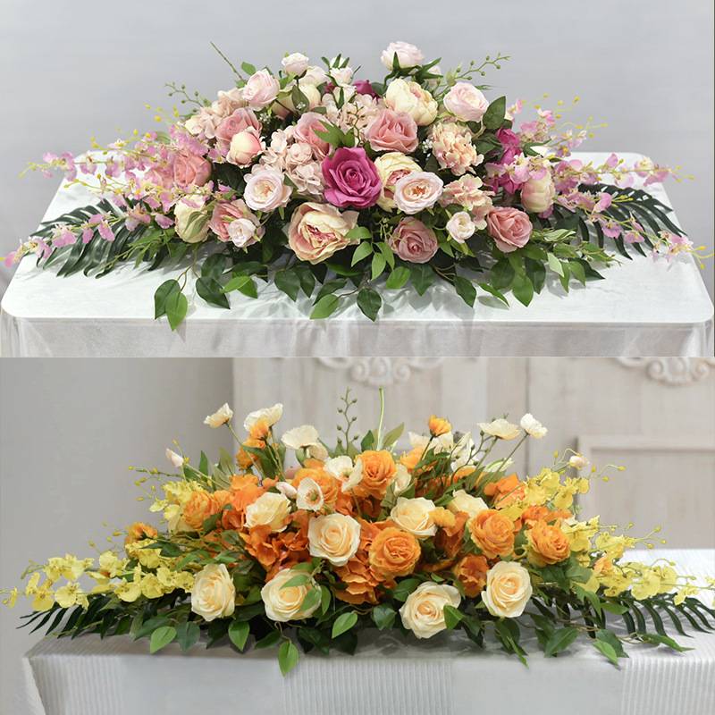 假花仿真花长形大型会议桌花商务台花办公会议室桌面装饰摆件