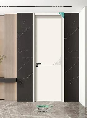 碳晶免实木卧室门框奶漆260油风房间门隔音酒木店室内木门套装门