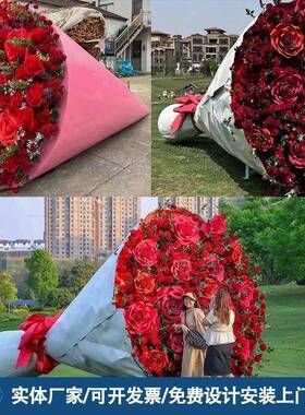 婚礼装饰花打束广场雕塑引流场PDD10077商道具户外活玫动网红卡瑰