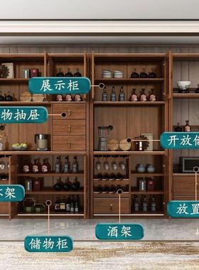 新4515中式实餐木边柜国风高档中木酒柜紫金檀实橱柜餐边柜收纳储