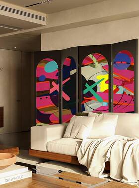 多巴胺屏隔断简约现代客厅装饰墙风遮折叠移动卧玄关挡室实WCH木