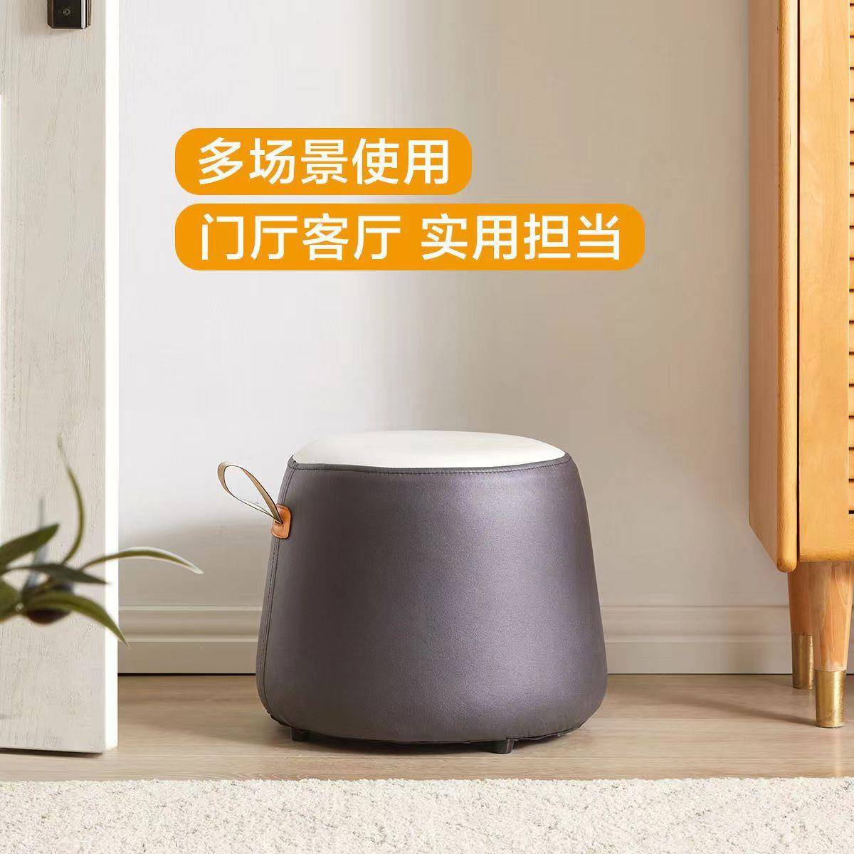 实木小凳子用沙发凳6002创意凳代简约客厅茶几矮家凳墩网红现皮坐