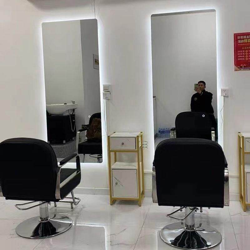 理发店网红镜子壁挂式廊LE咨询客服D镜专美用智能挂墙镜台发单面