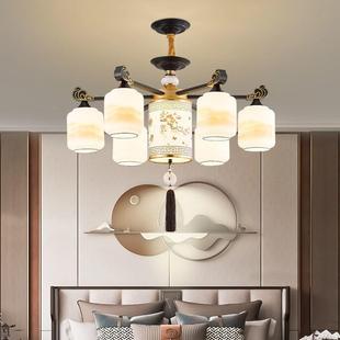 灯具707新中式吊灯简约中下国风厅餐厅酒包厢卧室书房朝客中楼山