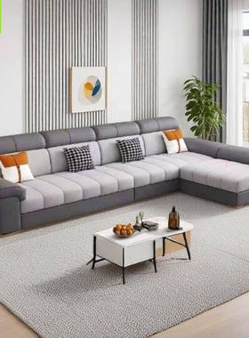 麻布艺VUK沙发棉现简约客厅极排简大小户型直代三人四人位贵妃位