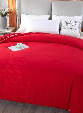 手工蚕丝被芯桑蚕丝子被夏被凉被春秋双人被被结婚庆红冬色M756E7