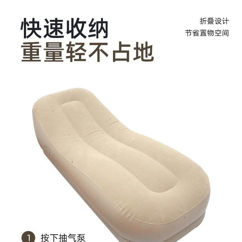 自气动充气户便捷沙发内置泵PC绒质单人休憩椅V外无现货露营可躺