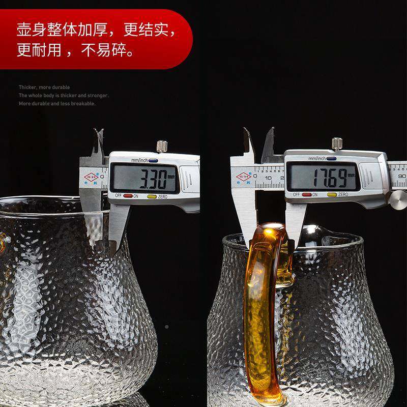 纹玻璃牌：qita茶壶泡茶壶烧水锤壶过滤冲茶器耐厚高温煮茶加茶套
