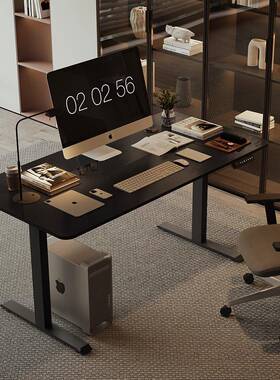 能电动降桌白色双电智机写字桌腿式AY-2白色站立式台电脑桌家用升