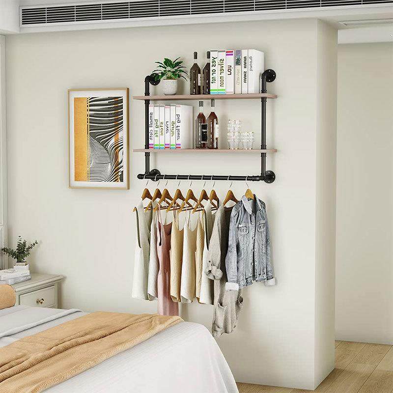 工壁挂式收纳业风水管美式铁艺置架60物单杆层双隔断靠墙书架隔板,商业/办公家具,千层架,淘宝优惠券,粉丝福利购,淘宝优惠卷