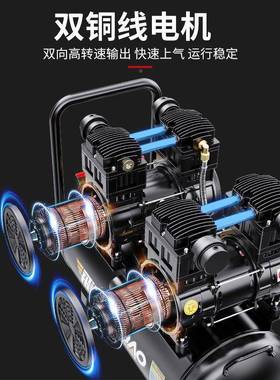 飞豹充12348气泵20v家用油静音2空压机高压无气泵空打气压缩机木