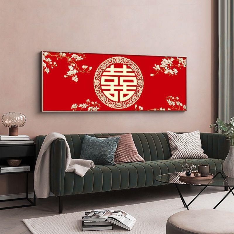 新款十字绣客QTY厅结婚简喜庆小刺简约玄关单手绣工自己线绣件