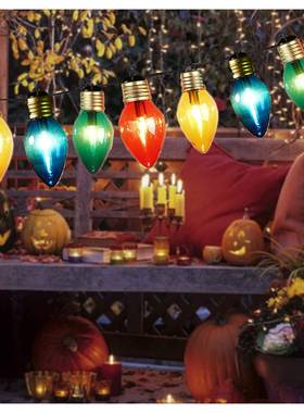 C78灯钨丝灯圣诞节品诞日室外饰塑胶装UWY饰串灯树灯卡通圣灯饰